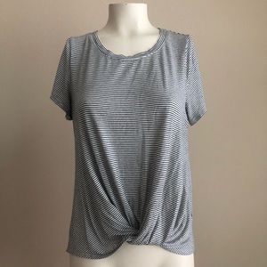 Front Tied Striped Tee